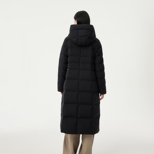 Tambor Down Jacket Women's Long Over-the-Knee Waist Hooded Autumn and Winter Business Warm Jacket 530872Z Black 180