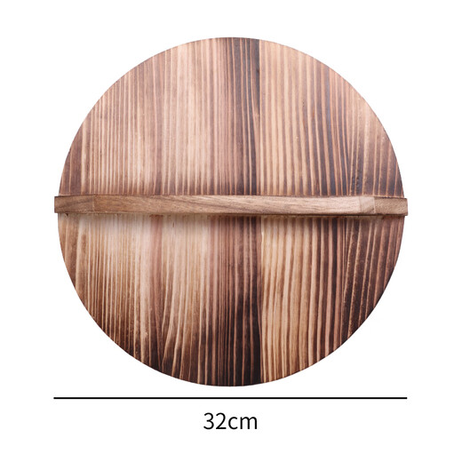 Baijie fir pot lid household wooden pot lid solid wood lid round wok lid large pot lid water tank lid 32cm