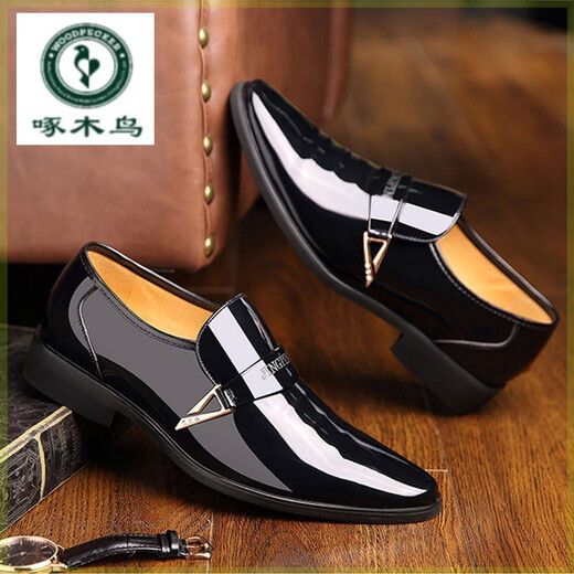 Woodpecker 2024 leather shoes men's hollow summer style business casual leather shoes genuine leather breathable soft sole leather sandals men 686-2 black hollow regular version 41