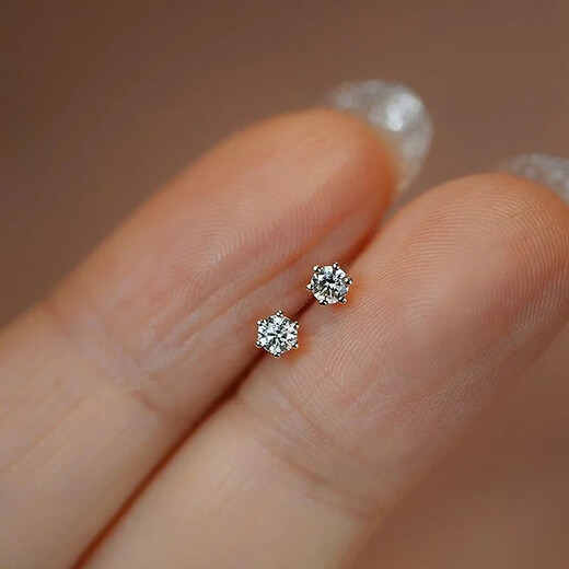 DL 1998 Fat Donglai same style 18k gold moissanite earrings for men and women 18 earrings silver single diamond ear bone nail screws light luxury (six claws single 30 points) turnbuckle earplugs