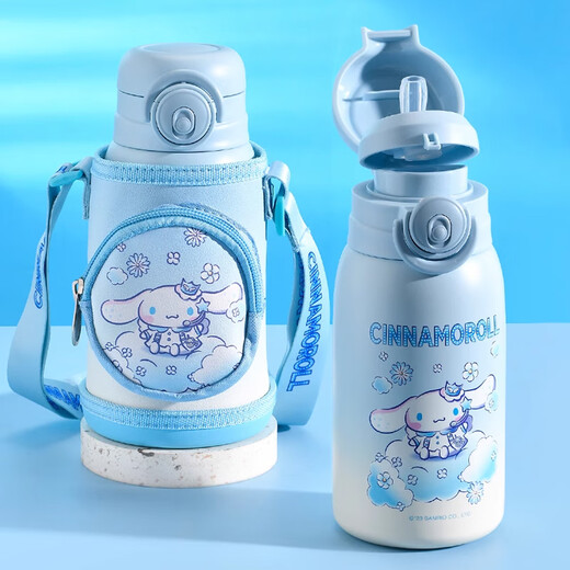 
HELLO KITTY Children's Thermos Cup for Girls with Straw Drinking Directly 316 Stainless Steel Primary School Students to School KT-6627 Kulomi Purple 600ml