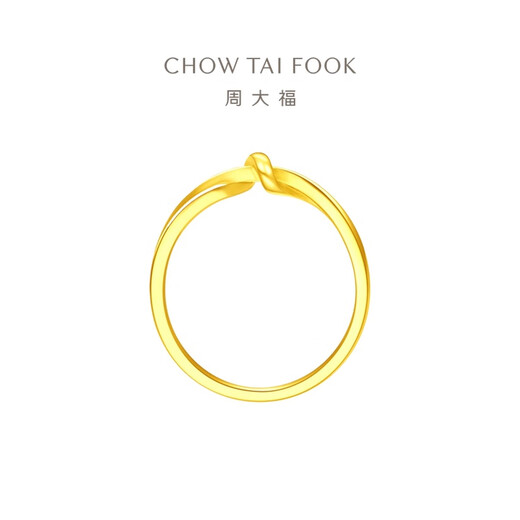 Chow Tai Fook ING series love endless lingering twist gold ring (labor cost 120) F230626 No. 12 pure gold about 2.45g