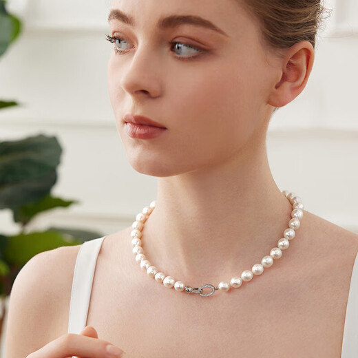 Tahitian 10-11mm Pearl Necklace Large Freshwater Pearl Bead Necklace for Mom and Wife as a Light Luxury Gift