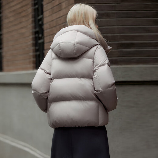 Tambor down jacket women's short hooded new national standard 90 duck down small warm jacket 330332J rose gray 165