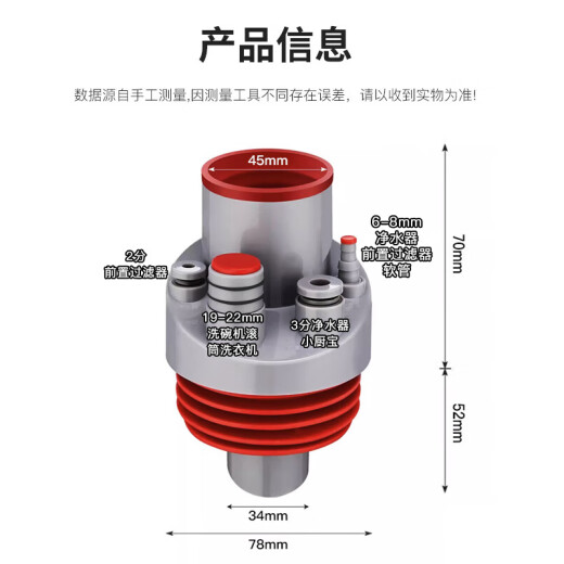Yujin (HSPA) sewer deodorant artifact kitchen drain three-way sealer water purifier drain joint sealing plug 7331