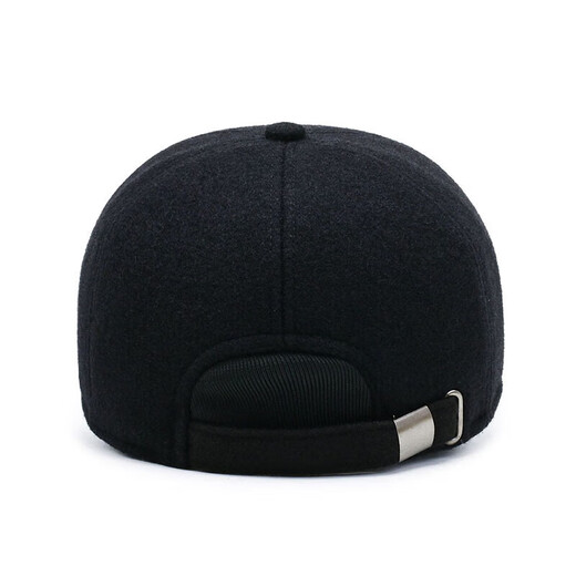Wild plum blossom hat for men in winter, middle-aged and elderly people, warm peaked cap, old man, dad, grandpa, cotton hat, autumn and winter ear protection baseball cap, black (plus velvet for warmth), adjustable