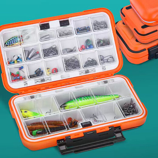 Suican multifunctional lure box, fishing accessories box, lure box, fishhook storage box, tool box, waterproof fishing gear, fake bait box, lure box storage box, large orange
