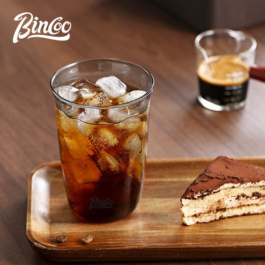 Bincoo Black Warrior glass latte ice American milk cocktail coffee cup heat-resistant cup latte art