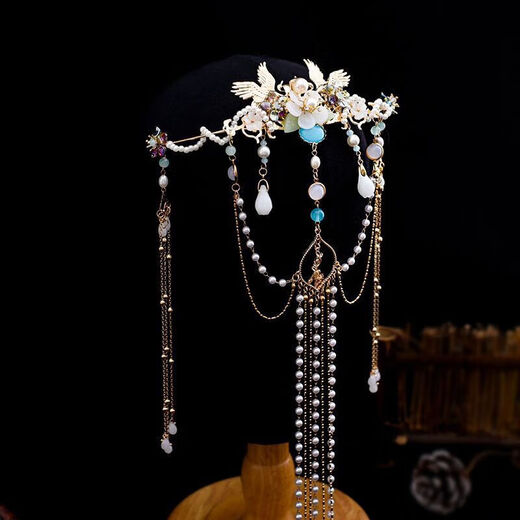 Meng Junchen Ancient Style Hanfu Hair Accessory Linjiang Fairy Hair Crown Lazy Clip Chinese Style Super Fairy Long Tassel Hair Accessory Linjiang Fairy Hair Crown