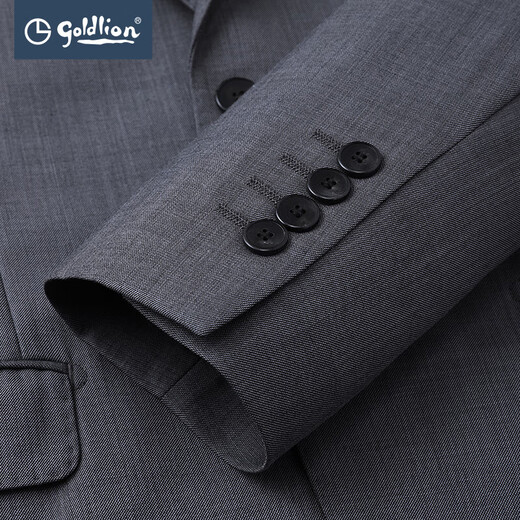Goldlion suit men's new autumn and winter machine washable wool business formal jacket groom's wedding suit gray-58 56 A suit