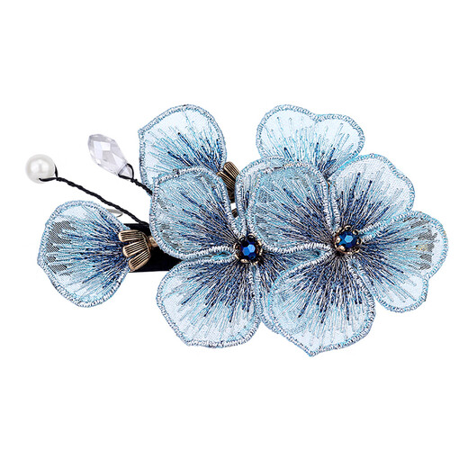 Cercoo embroidered butterfly flower language series hairpins, horizontal hairpins, versatile and elegant high-end hairpins, embroidered headbands, hairpins