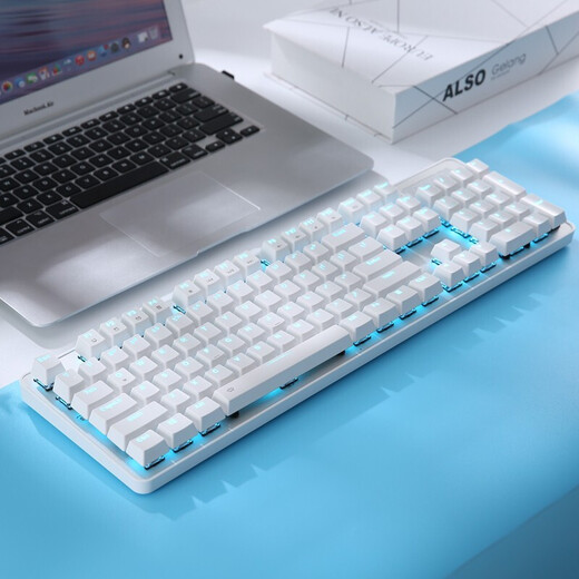 Daryou EK810 Wrangler Bluetooth Wireless Mechanical Keyboard Esports Chicken Game Wired 2.4G Dual Mode 104 Key Notebook Desktop Computer Office Home White-104 Key Wireless Dual Mode Black Axis