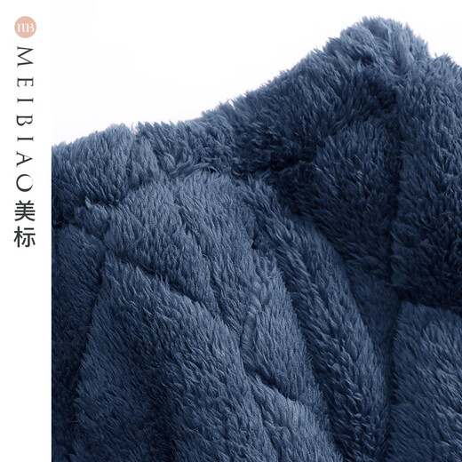 American Standard Boys Comfort Cotton Velvet Flannel Quilted Pajamas Set Winter Children's Cute Boys Coral Velvet Home Clothing Eclipse Blue 135 135/60