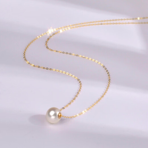 Bindao 18k real gold freshwater pearl Passepartout necklace pendant Au750 fashion classic transfer beads gift for women white