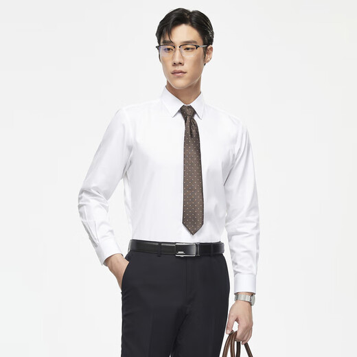 Youngor 200-count TNDP no-iron 26 autumn new high-end cotton long-sleeved shirt original white 40