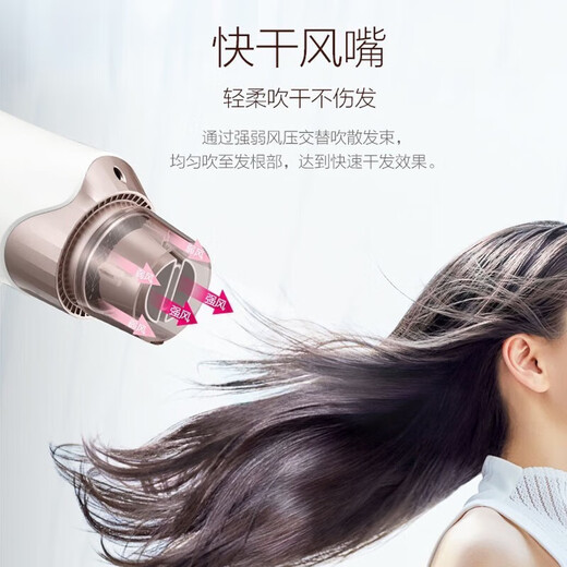 Panasonic negative ion hair dryer WNE6B/WNE6A household high-power hair dryer quick-drying hot and cold wind girls household WNE6A white standard bracket comb