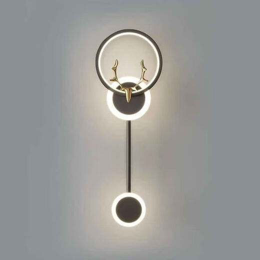 FENGLANQ FENGLANQ golden black wall lamp bedside lamp decorative background wall starry sky and deer head LED new engineering TV wall long starry sky black three-color dimming