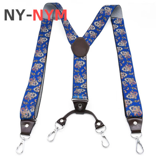 NY-NYM男女钩扣背带夹加长背带挂钩男士吊裤夹四季通用适用中老年人群 黑色 MBD8501BK+120cm