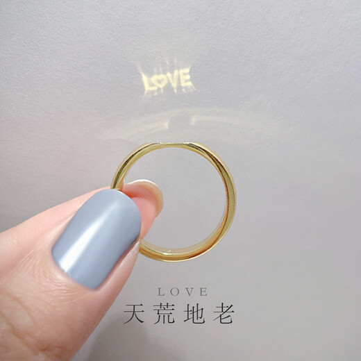 Vangia Diffraction Projection Ring for Girls 925 Silver Couple Ring for Male and Female Couple Birthday and New Year Gift for Girlfriend Platinum-Single Closed Size 15