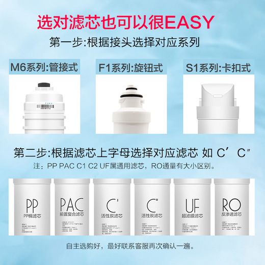 COLMO Midea water purifier F1 filter element MRO1593-50G 1695 1595A MRC1795C\/B-75G Kuangjun F1_PP+C1+C2