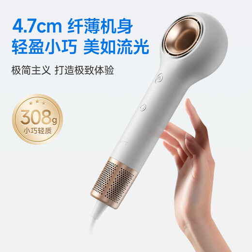 VTT Germany high-speed hair dryer household mute negative ions high power does not hurt the power generation hair dryer students hair drying quick dry leafless hair dryer girlfriend birthday gift Diamond White Pro Mini