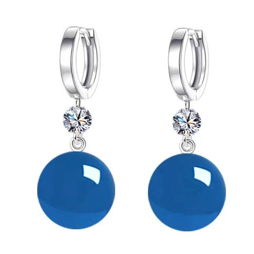 Yan Chang S925 earrings rhinestone agate earrings women's pearl earrings hypoallergenic Korean style personality temperament new silver jewelry glossy earrings single diamond white water drop 10*14