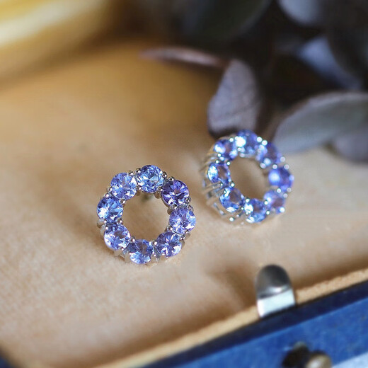 DL 1998 Fat Donglai same style tanzanite earrings natural l natural tanzanite earrings for women 925 silver purple pair of earrings