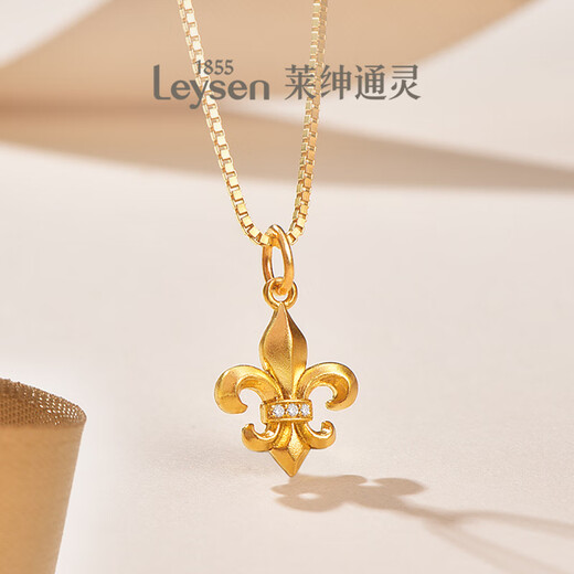 Laishen psychic handed down gold and gold pendant diamond necklace wedding three gold iris birthday gift pendant + silver chain