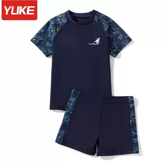 Yuke Children's Swimsuit Boys Summer Split 2024 New Medium and Large Teenage Boys and Baby Sun Protection Swimming Suit Navy Blue Size 6XL Recommended Height 155 165cm