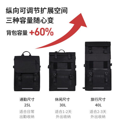 Made in Tokyo, three-function casual backpack, travel outdoor backpack, fashionable male and female student school bag, large capacity black