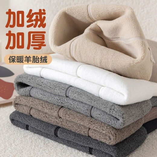 Girls' leggings 2026 autumn and winter baby girl's velvet thickened warm trousers children's solid color one-piece velvet pantyhose white pantyhose plus velvet style 1 piece 130cm