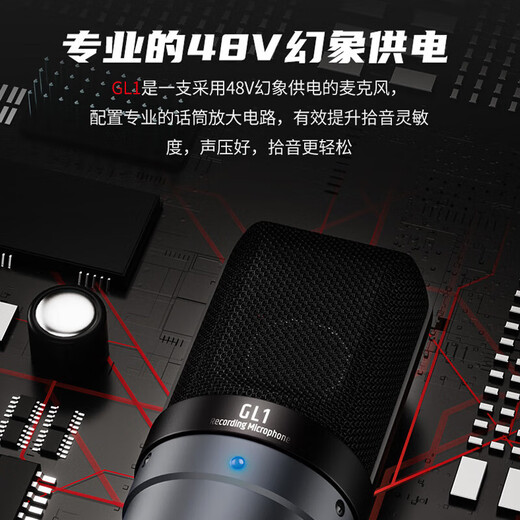 TAKSTAR GL1 condenser microphone computer recording mobile phone live broadcast external sound card equipment set GL1 + large cantilever bracket + pop-up cover