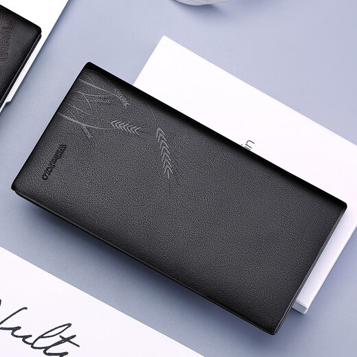 WILLIAMPOLO保罗新款男士钱包长款真皮多卡位卡包软牛皮防盗刷防消磁薄款钱夹 岁岁平安真皮长款钱包