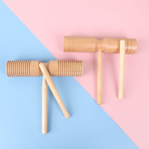 Jiayile Kindergarten double-barreled large Orff percussion instrument glossy double-barred primary school student high-bass early education toy large grooved double-barred barrel