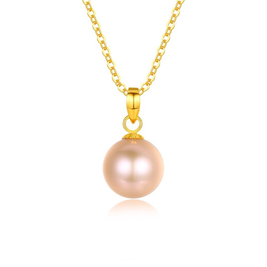 Beve Dream Pearl 18 Rose Gold Necklace Women's Clavicle Pendant Single Set of Small Beads Perfect Round Highlight White Pink Purple Lock Pink Pearl + 18 Gold Buckle (chain not included) 9.5-10mm