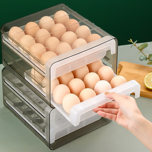 Sungsa egg storage box refrigerator special household food-grade crisper egg carton organizing box double-layer 32-grid egg carton (1 piece)