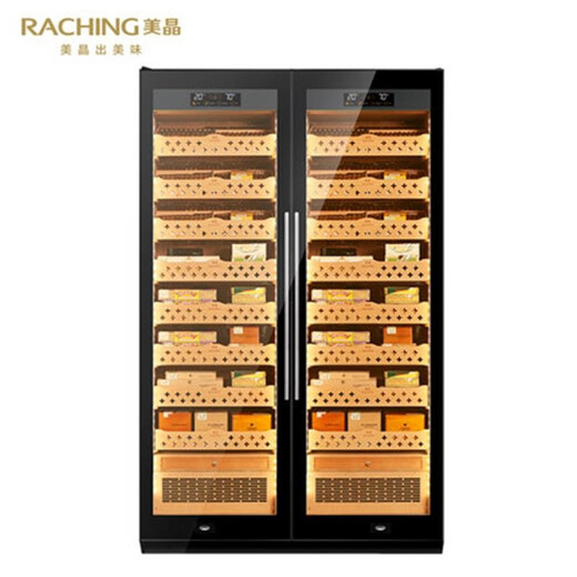 Meijing (raching) SD800 solid wood double door red wine and cigar dual-purpose constant temperature cabinet smart constant temperature red wine cabinet constant temperature and humidity cigar cabinet custom cabinet wine double door cigar cabinet 1.85 meters high