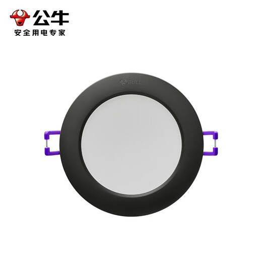 Bull (BULL) LED downlight ceiling hole light aisle entrance corridor bull's eye light spotlight living room lamp bucket light thin embedded 4w black | three-tone lighting | opening 70-85mm