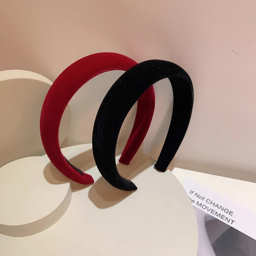 BARY REEF's new Hong Kong style headband with large head circumference, new headband, winter velvet hair accessories, high skull pumpkin color headband hairpin for women, mature pumpkin (whitening)