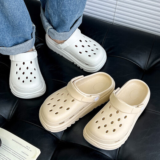 Baimu Qingchen Krankenschwester-Krokodilschuhe für Damen, Sommer-Oberbekleidung, 2024, neuer Operationssaal, rutschfest, dicke Sohle, Büro-Sandalen, Damen, Kaffeefarbe, 36–37, normale Größe