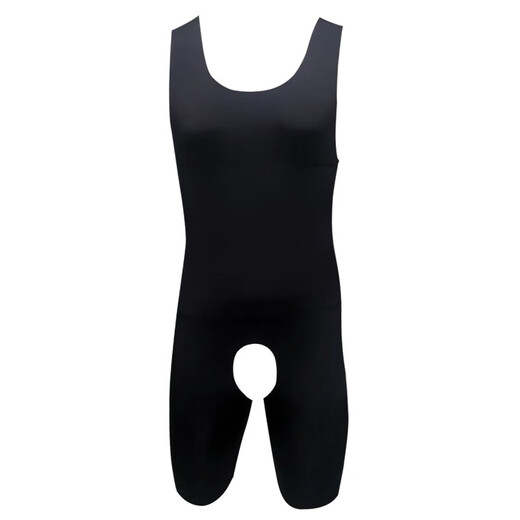 Modal Men's Body Shaping Bodysuit Pressurized Tummy Opening Crotch Body Elastic Tights Hip Lifting Tummy Control Corset Black M