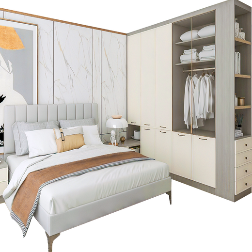 Shangpin Home Furnishing Wardrobe Customized Swing Door Bedroom Wardrobe Home Cloakroom Modern Simple Whole House Furniture Customized Prepayment