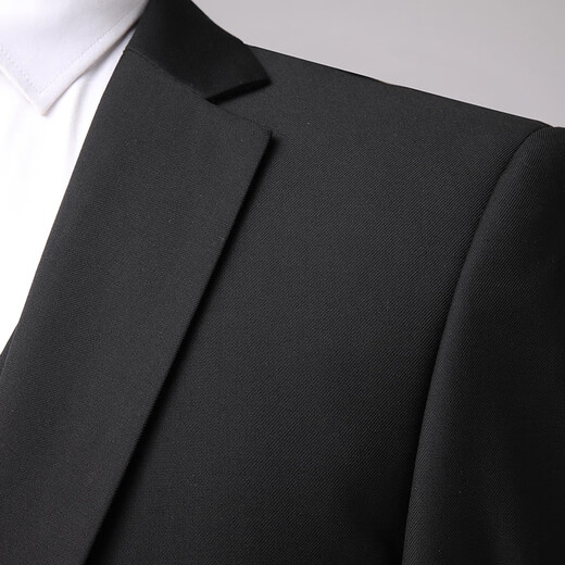 ROMON suit men's three-piece business slim formal suit groomsmen suit groom suit professional suit black XL