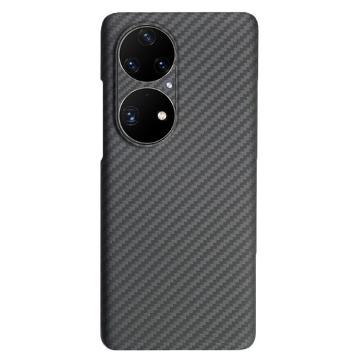 Pinkson 华为手机壳保护套凯夫拉芳纶纤维碳纤维超薄磨砂全包简约高档轻奢新款防摔男士女新潮款 黑色【覆盖镜头版】 华为P50或P50E