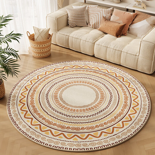 Gudie American retro living room coffee table blanket Bohemian round carpet computer chair cushion sofa rocking chair Dornier-122 Bohemian A diameter 200cm sliding without hindrance