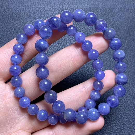 Baozha Natural Tanzania Tanzanite Bracelet Women's Heart of the Ocean Purple Sapphire Crystal Gem Single Circle Bracelet Jewelry Gift (S32) Approximately 7.5-7.8mm