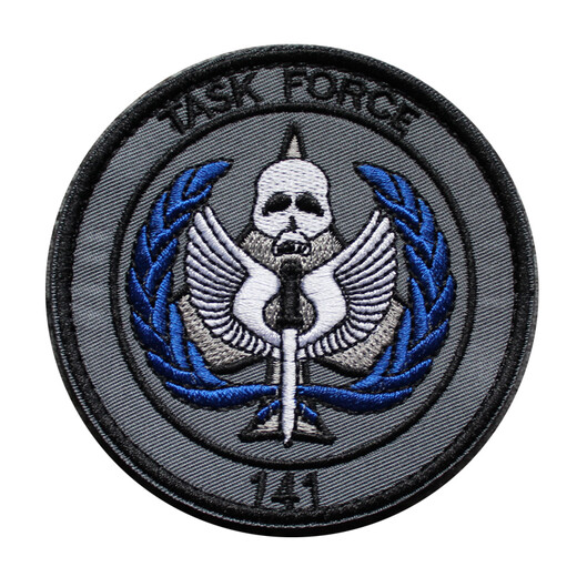 Punisher TactK TF 141 Task Force COD morale badge military fan embroidered Velcro armband backpack sticker identification badge mud color