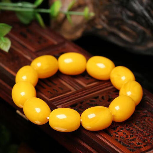 Second generation beeswax bracelet natural amber chicken fat yellow bracelet men's and women's rough stone optimization style five (men's barrel beads) bead size 20*2 0 default 1