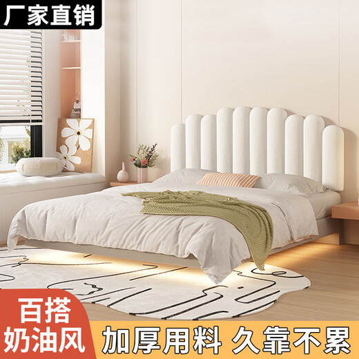 Simple bedside soft bag back cushion bedroom bedside pillow tatami anti-collision dormitory waist cushion new rental house cherry blossom pink + B style single side (quilted bedside cover) soft baby velvet length 120*height 65*thickness 3cm