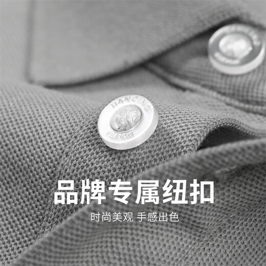 与狼共舞【散点刺绣】弹力翻领短袖T恤2025夏季新款索罗娜透气Polo衫6173 中灰色003 2XL (185)